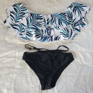 Off-The-Shoulder Ruffled & High-waisted Bikini B/B